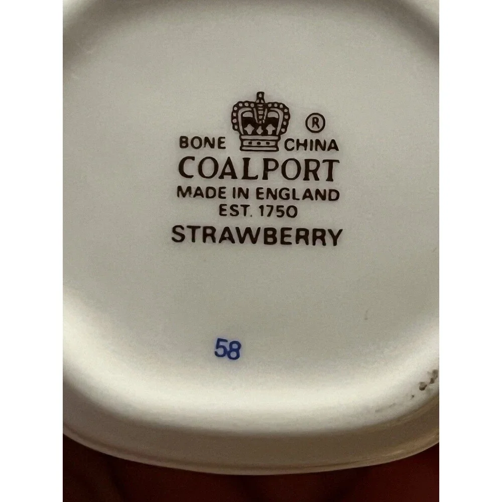 Coalport Bone China 3-Piece Set 'STRAWBERRY BASKET' w/SUGAR BOWL & CREAMER - Picture 6 of 8